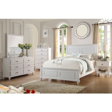 Karina Country Style Bedroom Furniture in White Finish