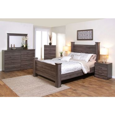 Karol Rustic Grey Poster Bedroom Set