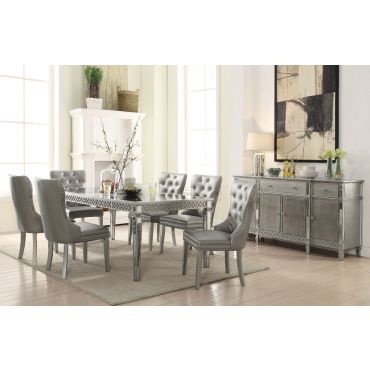 Kasella Mirrored Dining Table Champagne Finish