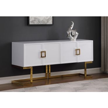 Katzu White Lacquer Modern Sideboard