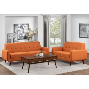 Kelvin Orange Linen Living Room Sofa