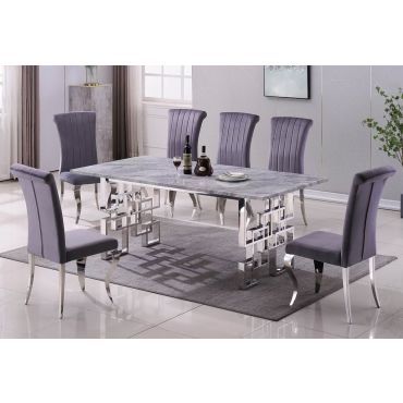 Kenza Marble Top Dining Table Set