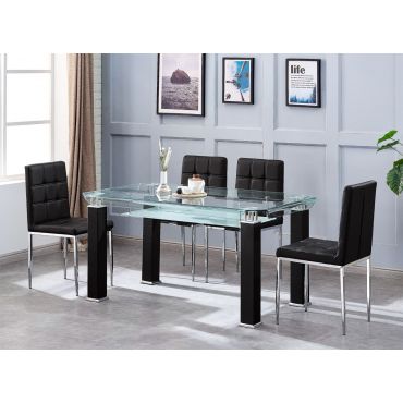 Ketch Modern Glass Top Table Set