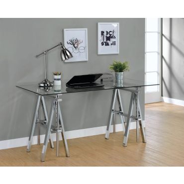 Kirsten Clear Glass Adjustable Desk