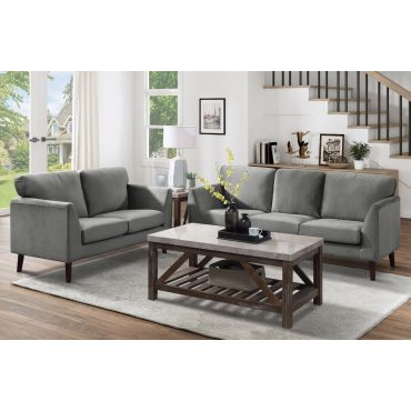 Kittleson Grey Velvet Sofa Set