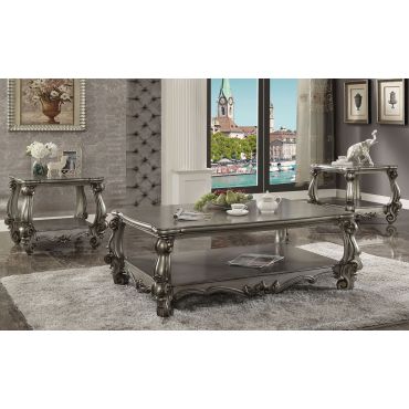 Kodie Platinum Finish Coffee Table