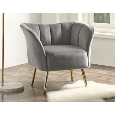 Koger Grey Velvet Accent Chair