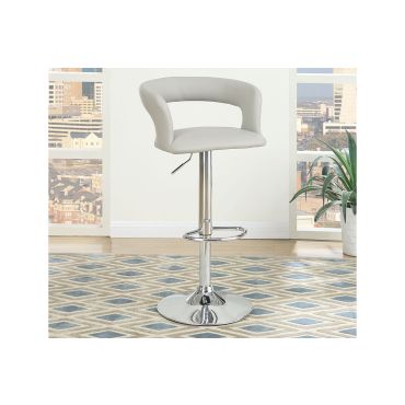 Jamila Grey Leather Bar Stool Set of 2