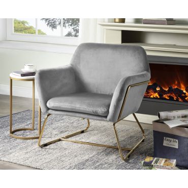 Kyle Grey Velvet Accent Chair