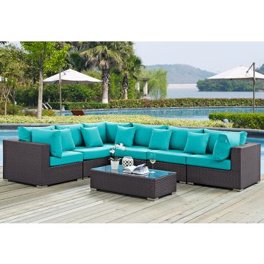 Lambid Modern Outdoor Modular Sectional Set