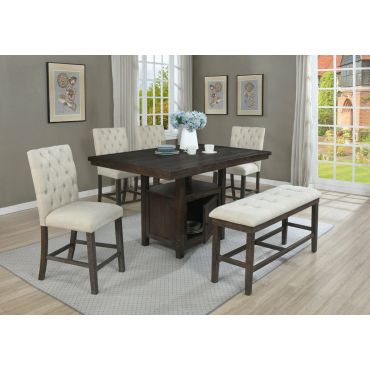 Lancaster Rustic Finish Counter Height Table Set