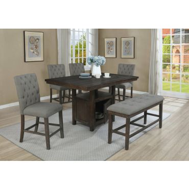 Lancaster Counter Height Table Set With Grey Chairs