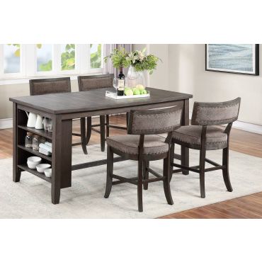 Landrum Rustic Espresso Island Table Set