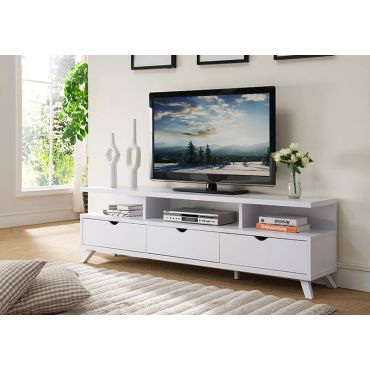 Lanie Modern White TV Stand,Lanie White TV Stand Drawers