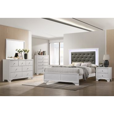 Larisa White Finish Bed With Lights