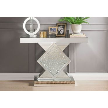 Larock Crystal Accented Mirrored Console