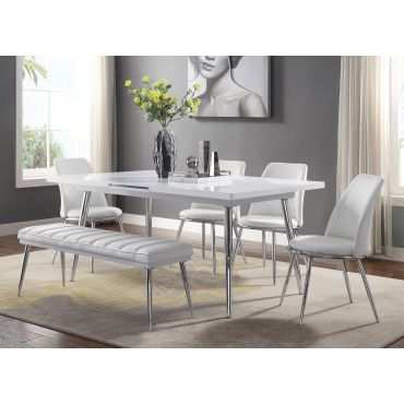 Larson Extendable Dining Table White Lacquer