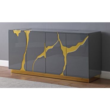 Lava Grey Lacquer Sideboard