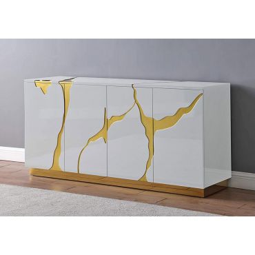 Lava White And Gold Sideboard