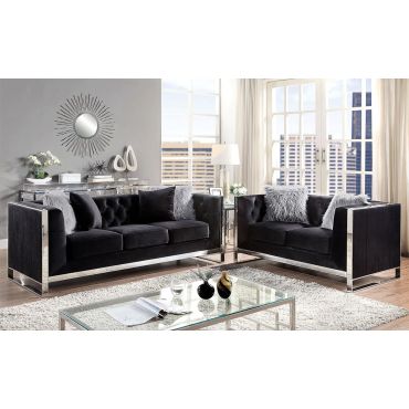 Lavena Black Modern Sofa Set