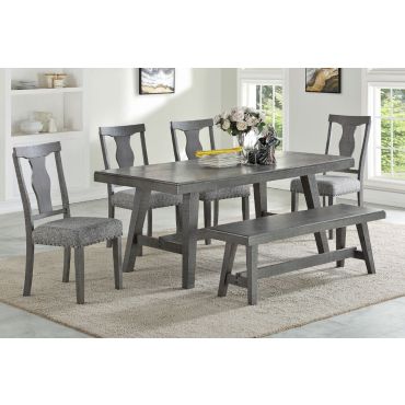 Lavon Table Set Rustic Gray Finish