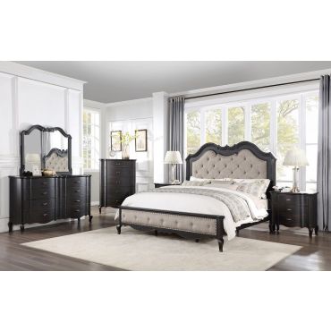 Lemoore Antique Black Finish Classic Bedroom Set