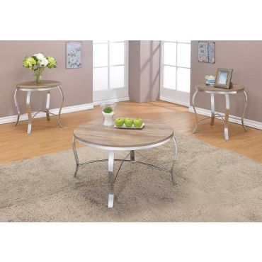 Lanar Rustic Oak Modern Coffee Table Set