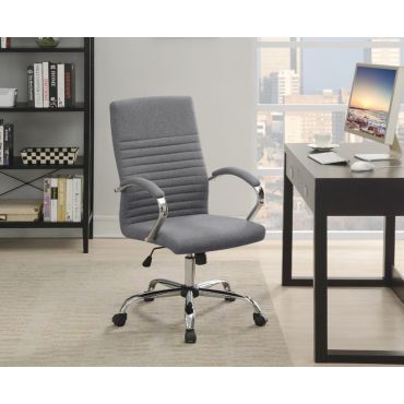 Lennon Grey Linen Office Chair