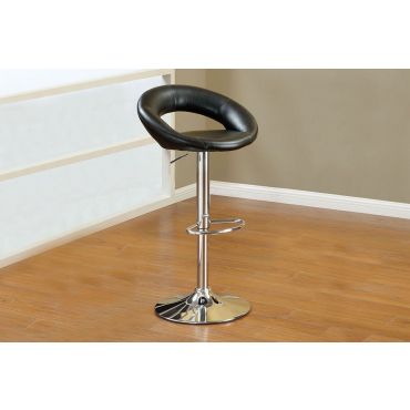 Larry Black Leather Bar Stool Set of 2