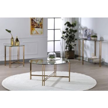 Leven Gold Finish Coffee Table