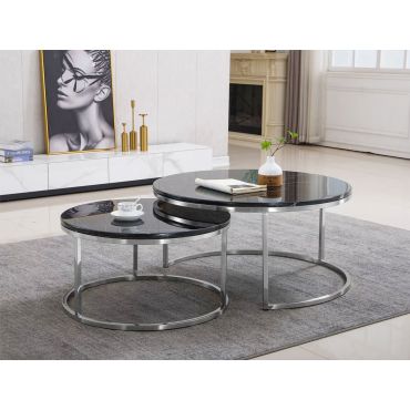 Lia Round Coffee Table With Nesting Table