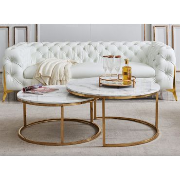 Lia Marble Coffee Table With Nesting Table