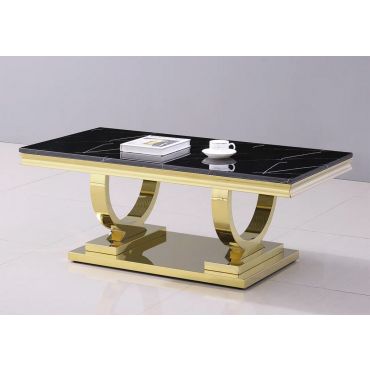 Lippa Black Marble Gold Coffee Table