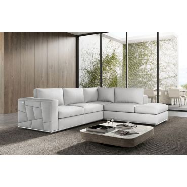 Liverna White Italian Leather Modern Sectional