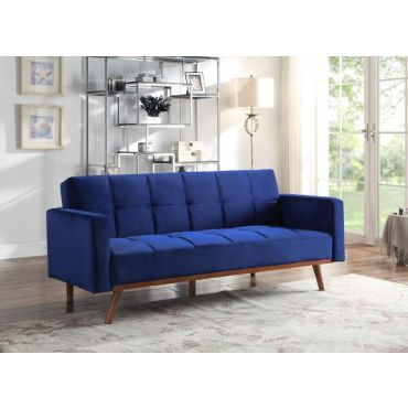 Lizette Blue Velvet Futon