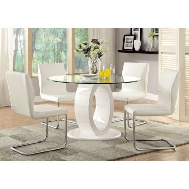 Lodia White Round Modern Table Set