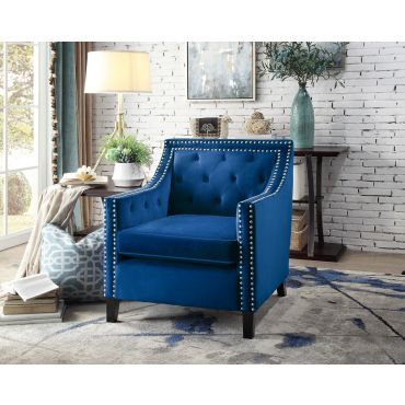 Lodovico Blue Velvet Accent Chair