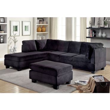 Lomma Black Sectional Flannelette Fabric