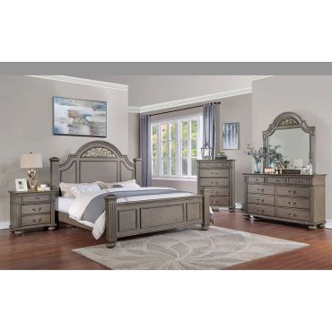 Louisa Grey Finish Traditional Bedroom Set