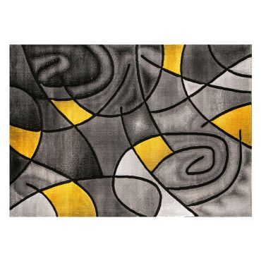 Luna Modern Grey Yellow Area Rug