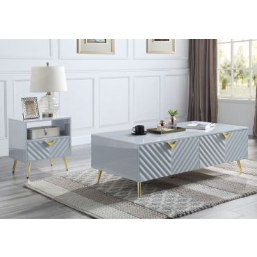 Luxor Grey Lacquer Storage Coffee Table