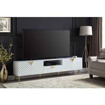 Luxor White Lacquer TV Stand