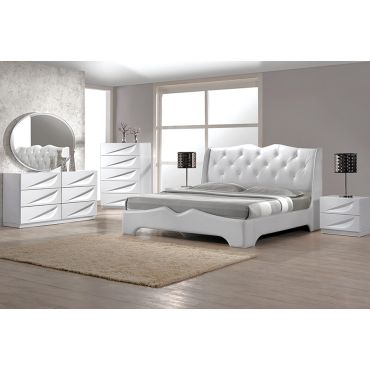 Madrid Leather Platform Bed Collection