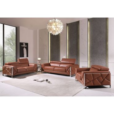 Malvina Camel Leather Modern Sofa