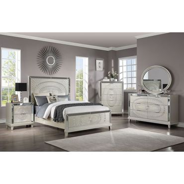 Manning Mirrored Bed Champagne Finish