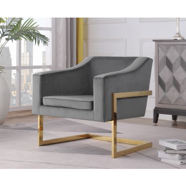 Manny Grey Velvet Accent Chair