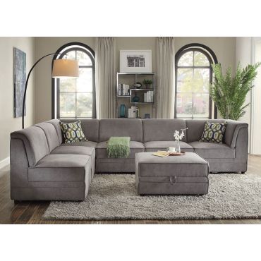 Marcos Modular Sectional Grey Velvet