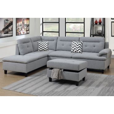 Marden Grey Sectional With Ottoman