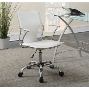 Mark White Leather Office Chair