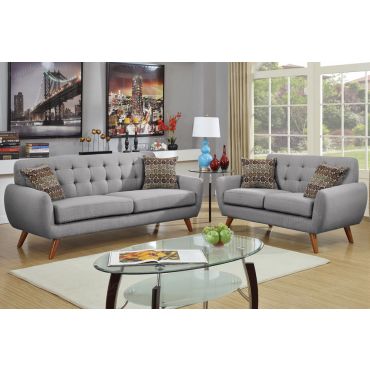 Marnie Grey Linen Living Room Set